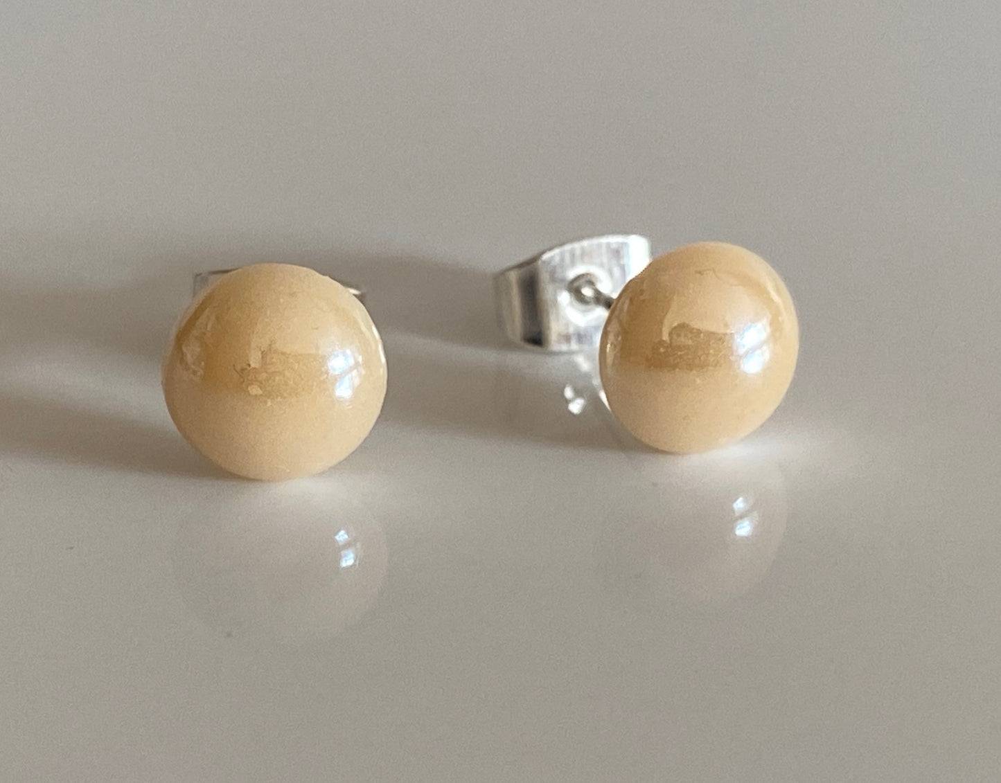Glass Pearl Stud Earrings