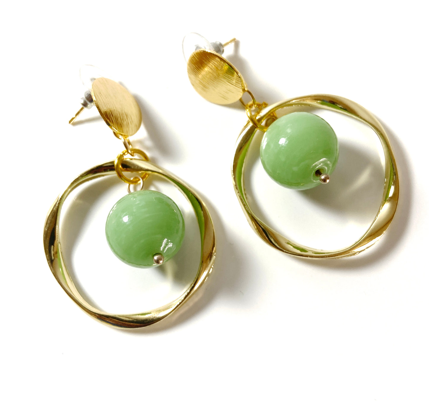 Pastel green earring
