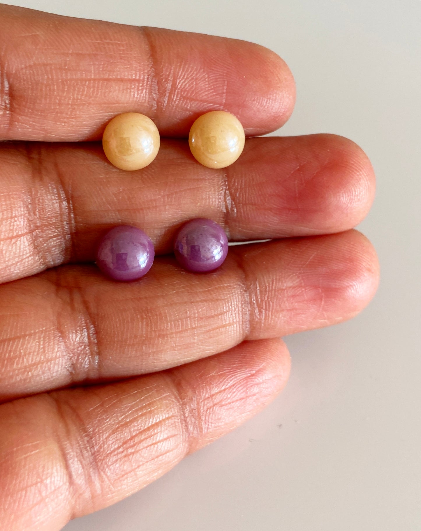 Glass Pearl Stud Earrings