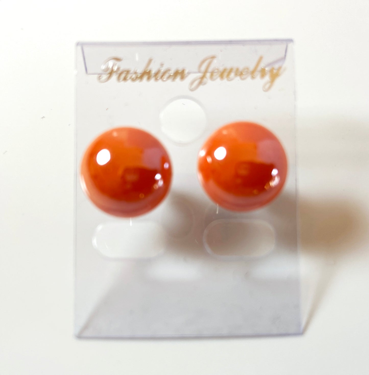 Pearl glass ear stud big size