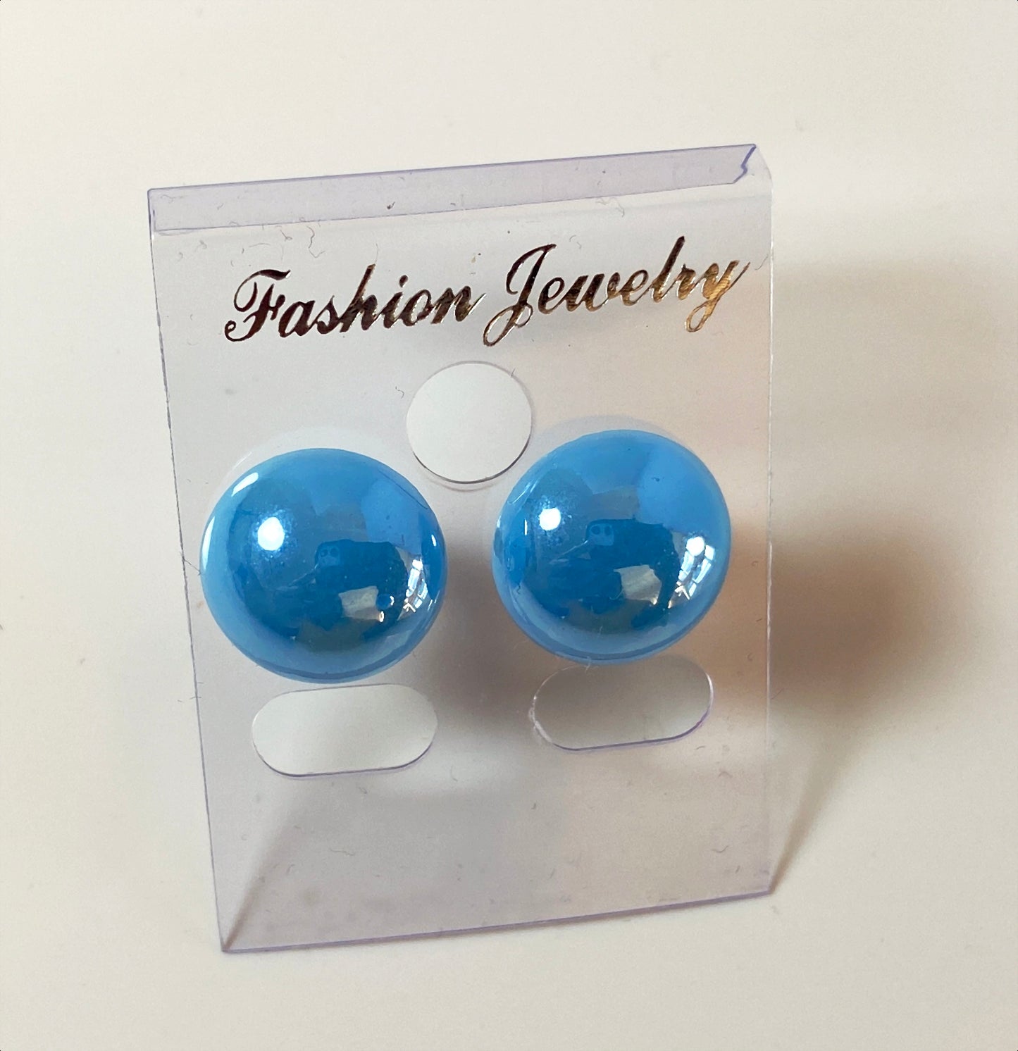 Pearl glass ear stud big size