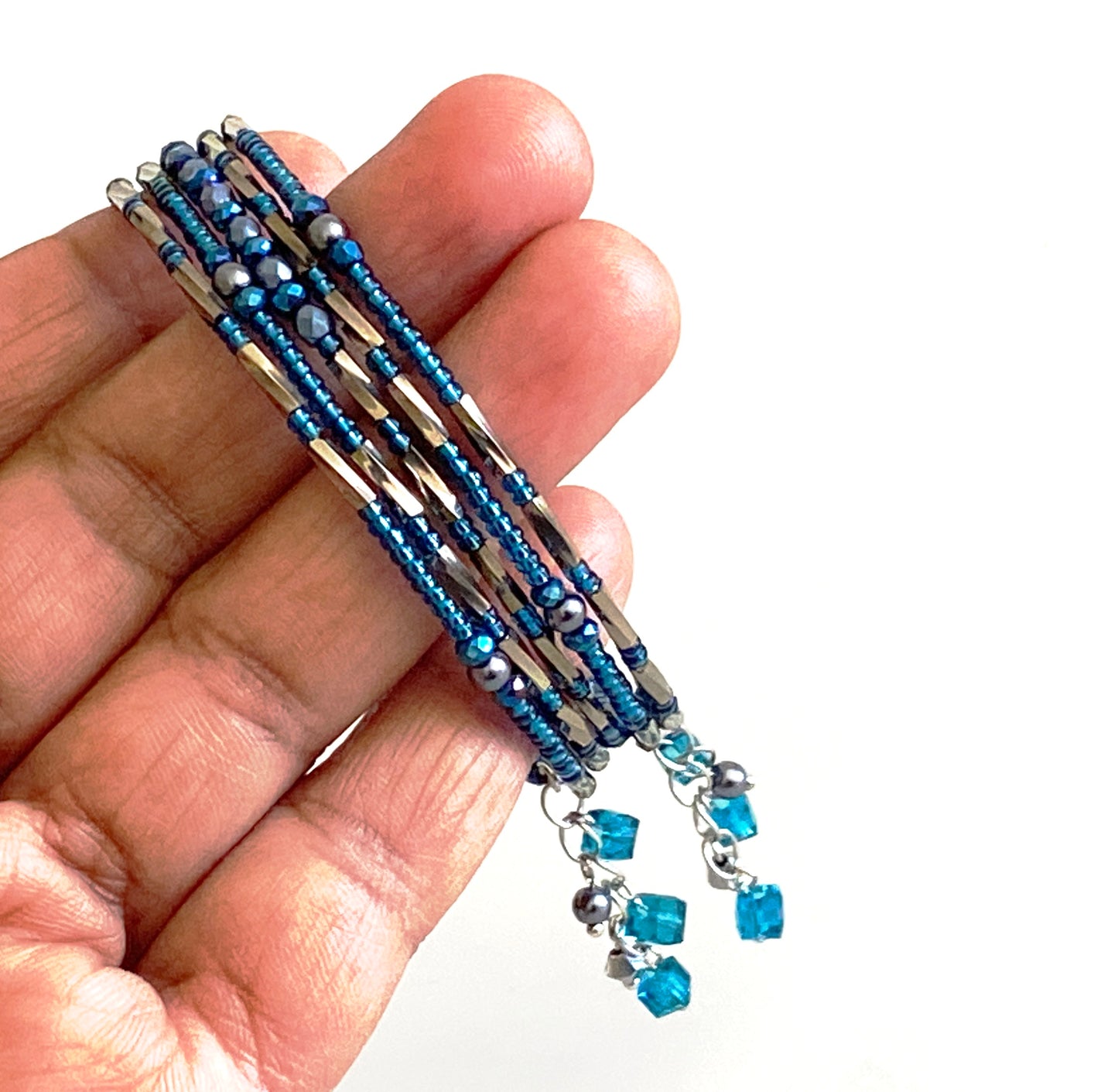 Blue Zircon wrap bangle