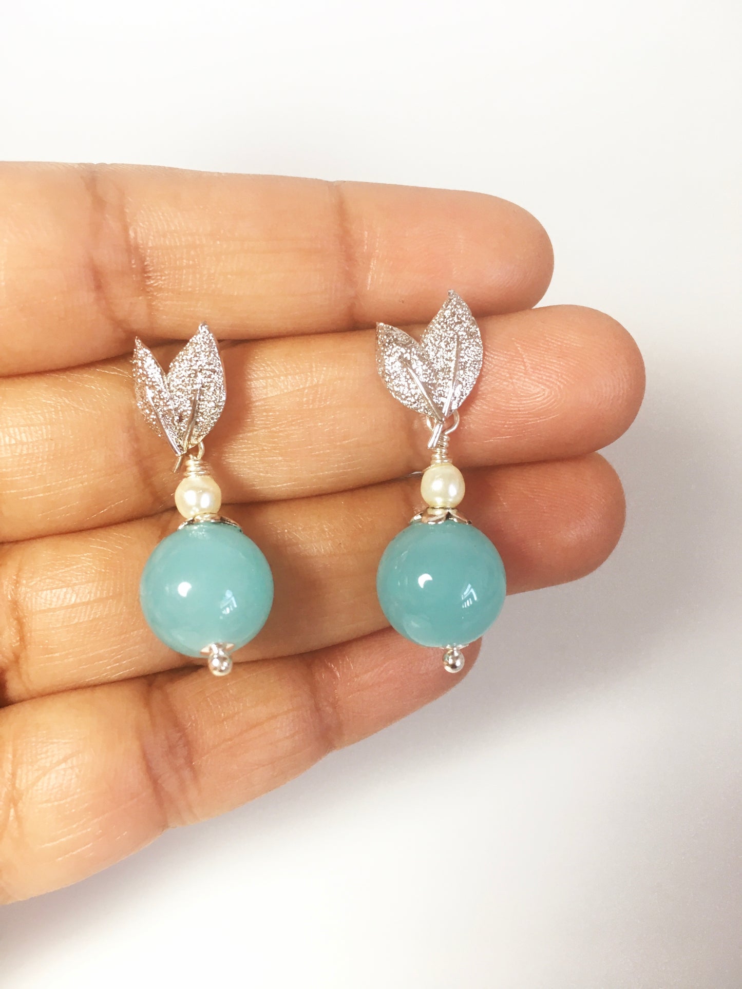 Cyan blue berry earring