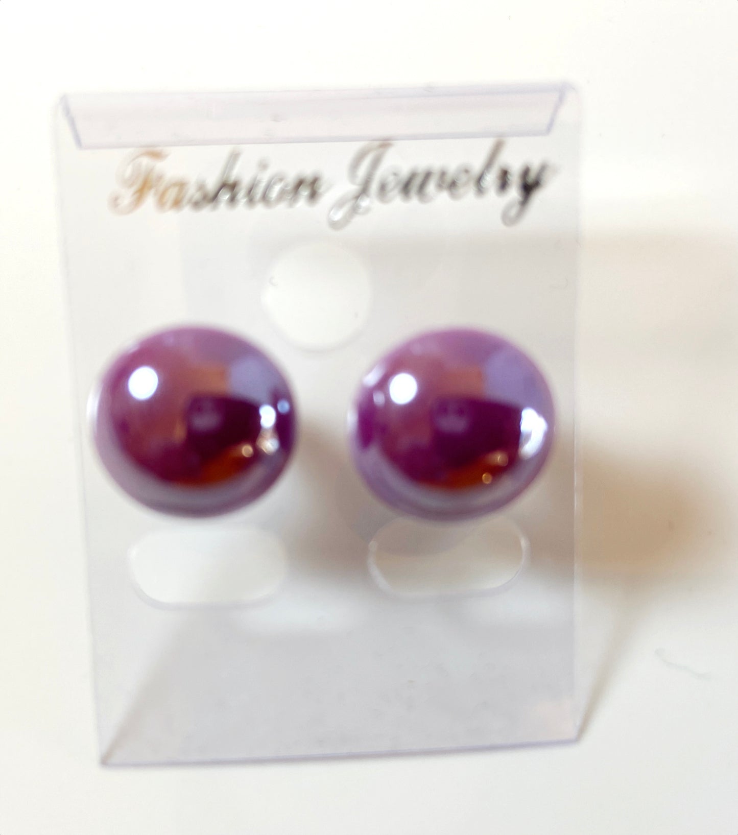Pearl glass ear stud big size