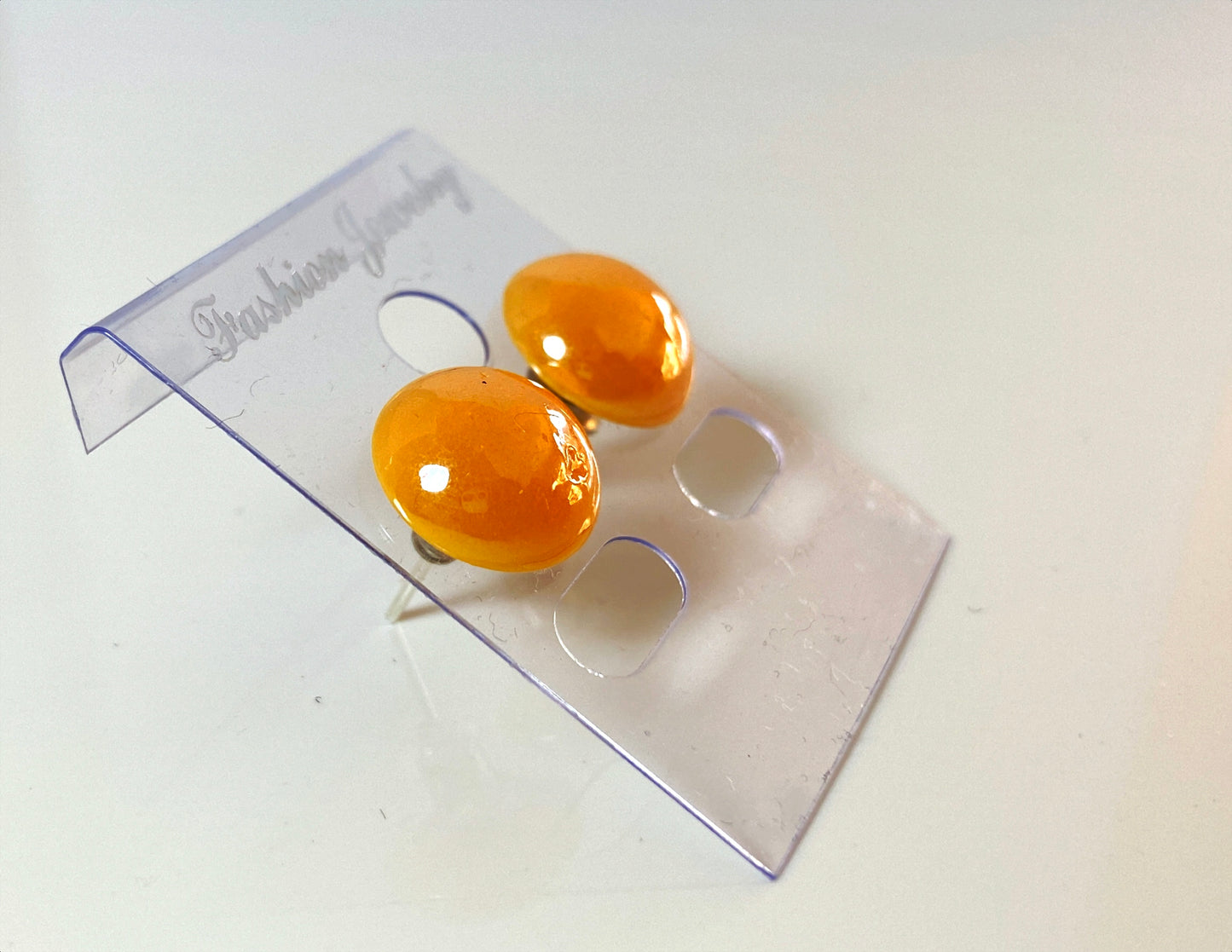 Pearl glass ear stud big size