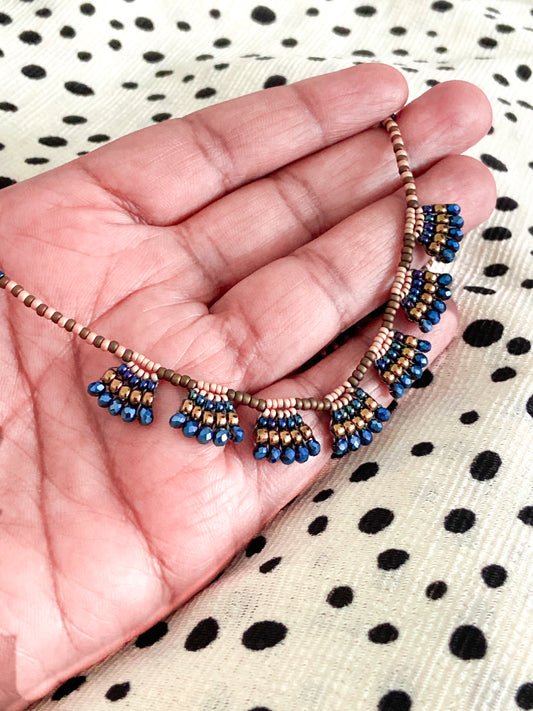 Hanging Trapeze Beaded Necklace