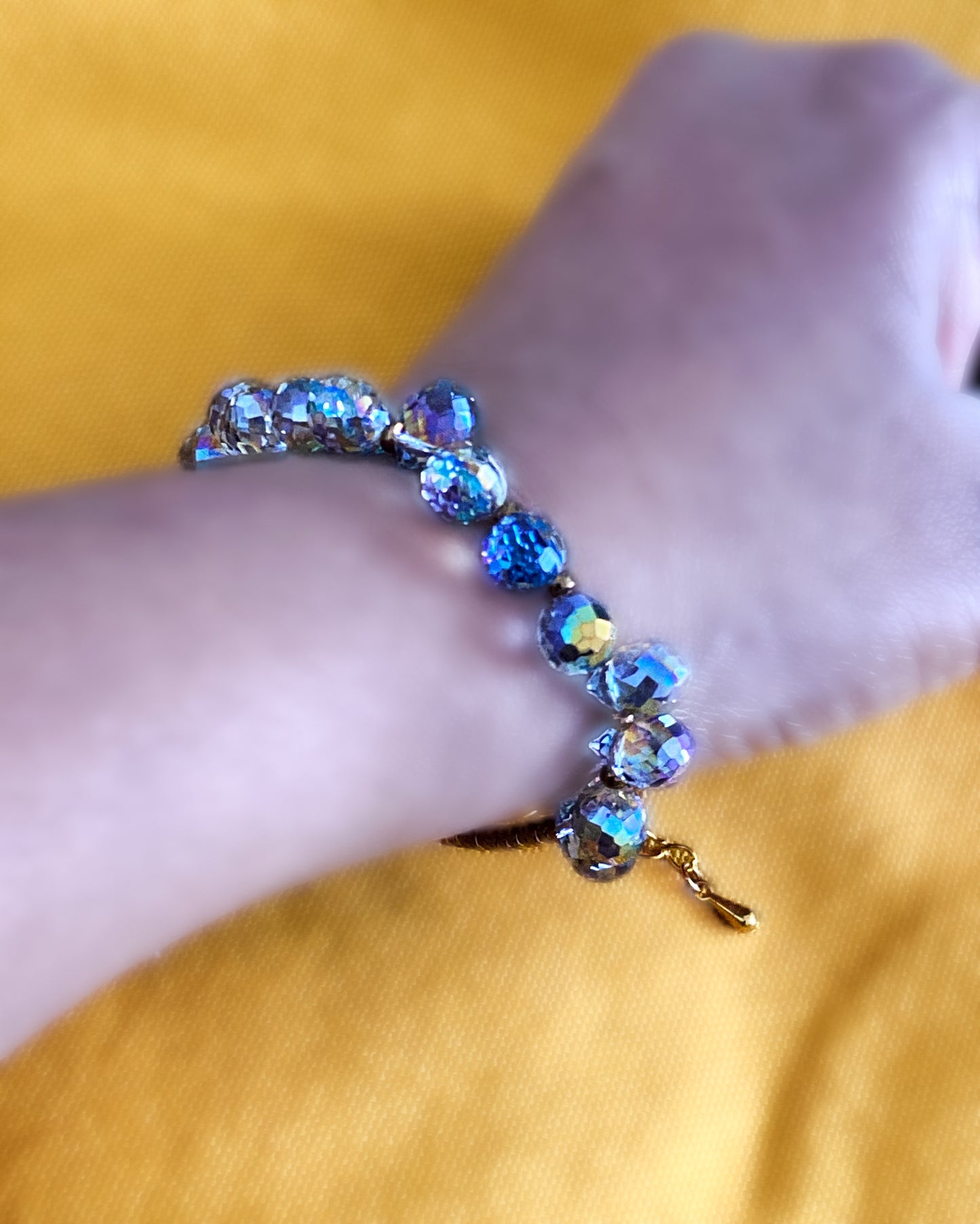 Micro faceted crystal bracelet