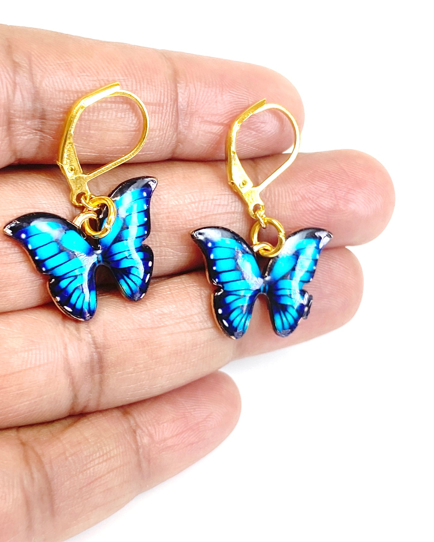 Handmade Blue Butterfly Earring