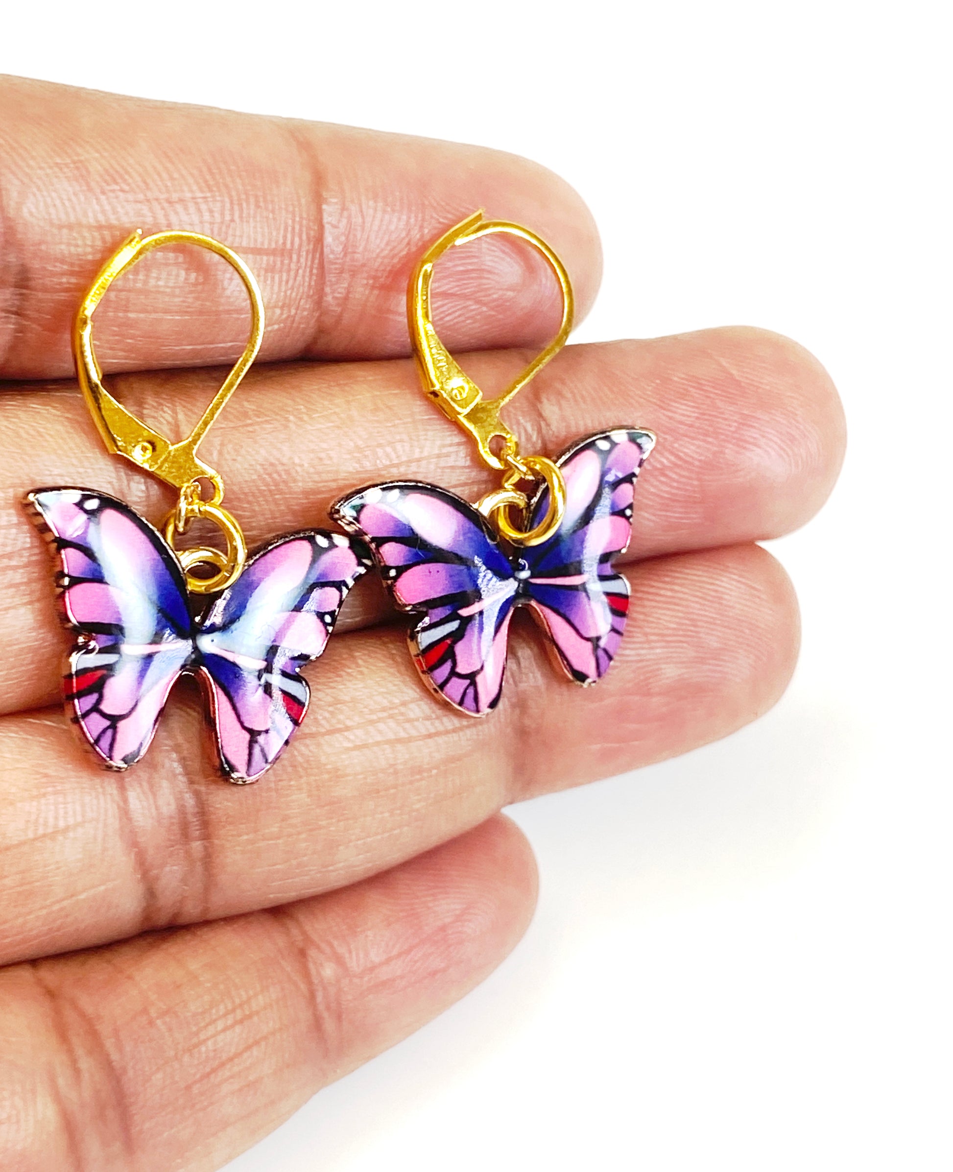 Purple Handmade Butterfly Earring