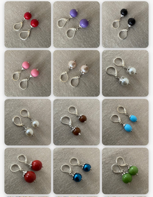 Simple pearl drop earring pack