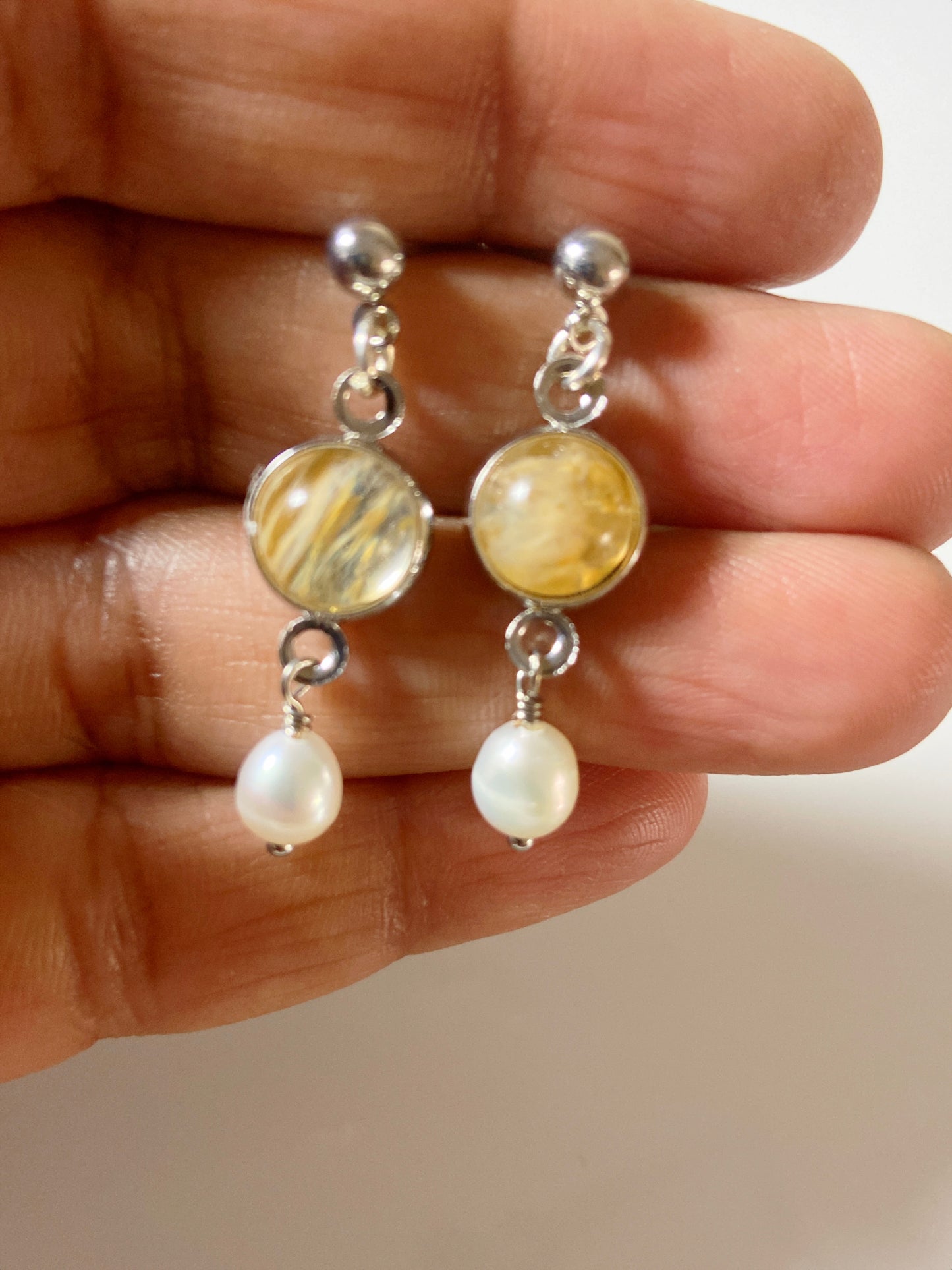 Gemstone drop earrings