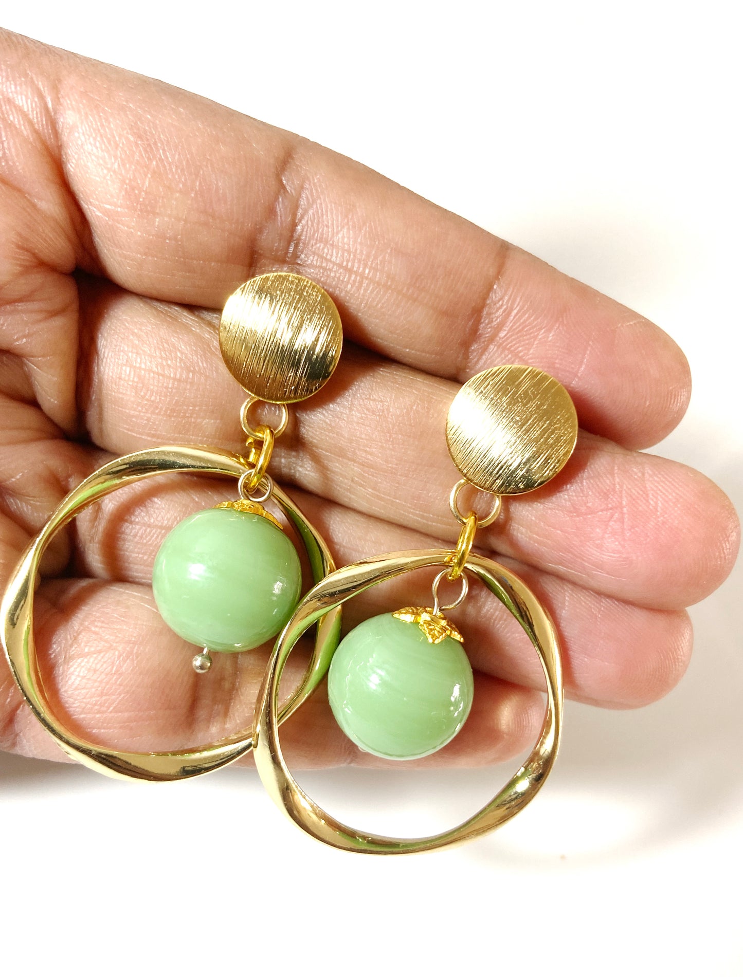 Pastel green earring