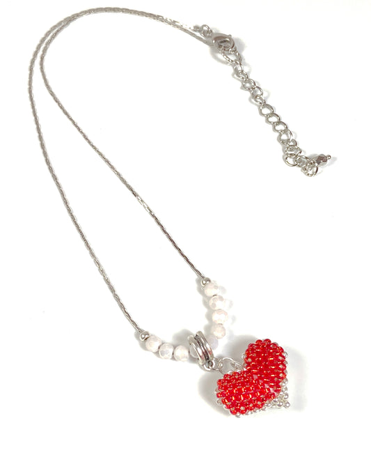 Puffy heart necklace-creativefusionsfashion