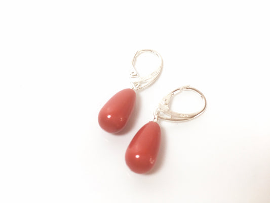 Coral drop earring