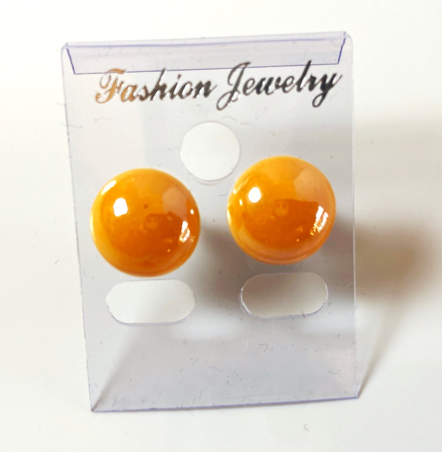 Pearl glass ear stud big size