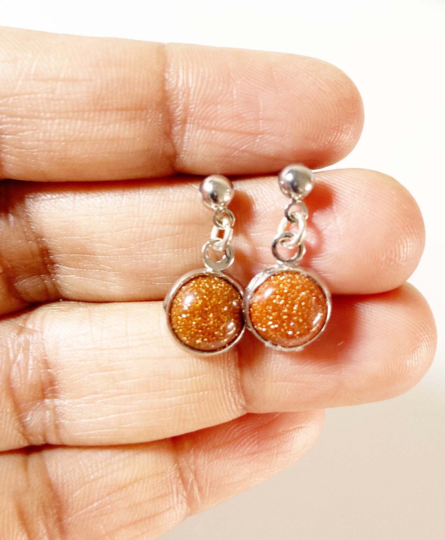 Gemstone drop earrings