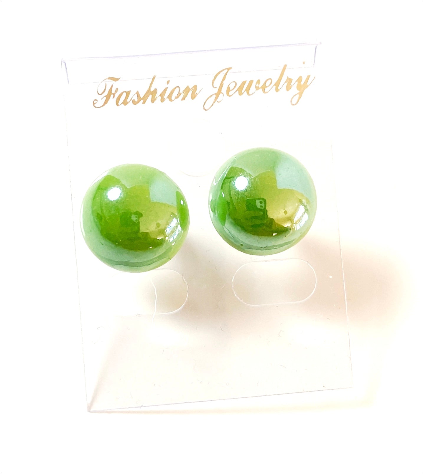 Pearl glass ear stud big size