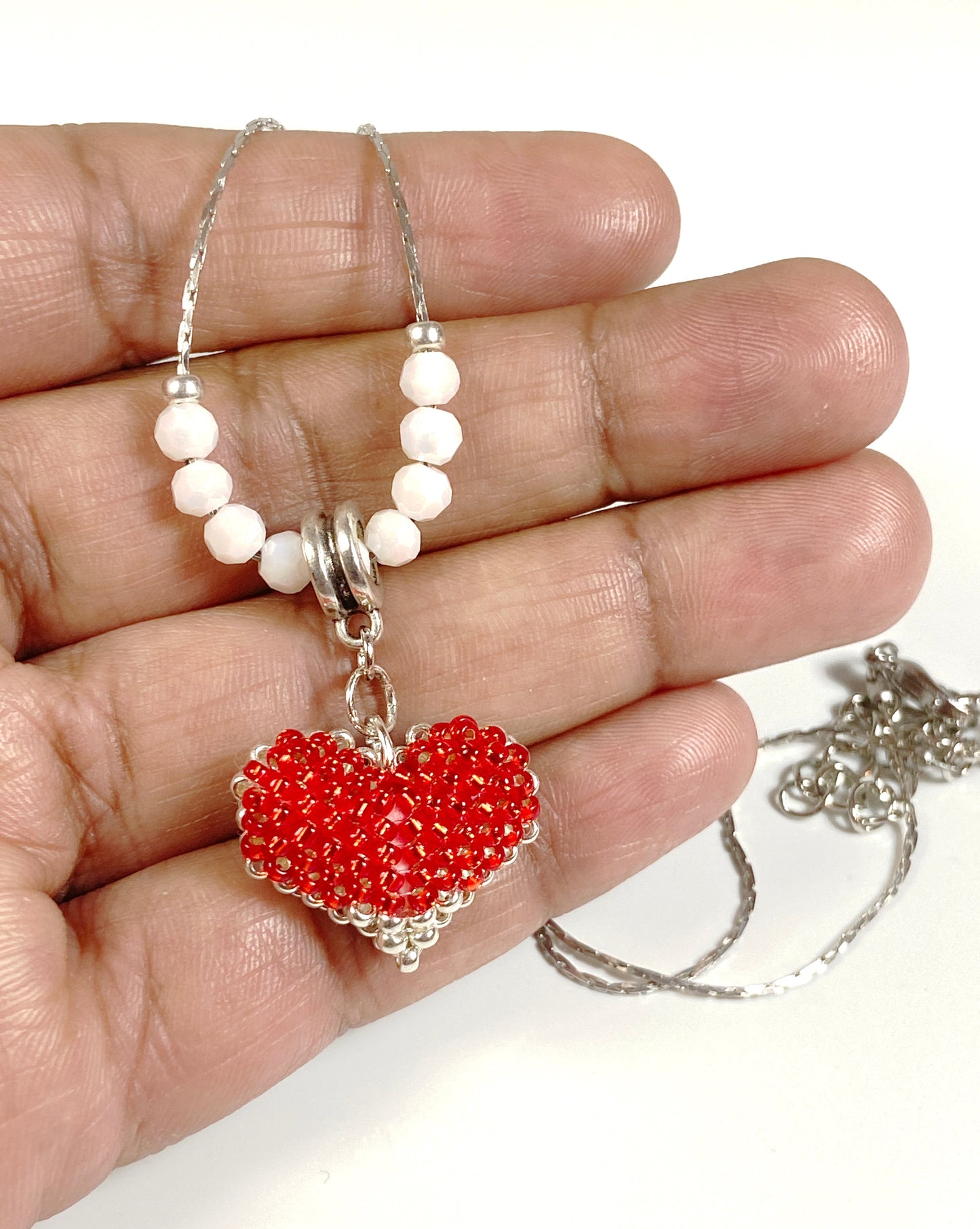 Puffy heart necklace-creativefusionsfashion