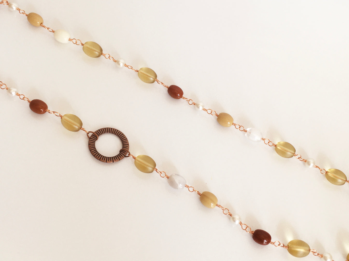Orange forest beaded chain necklace-creativefusionsfashion
