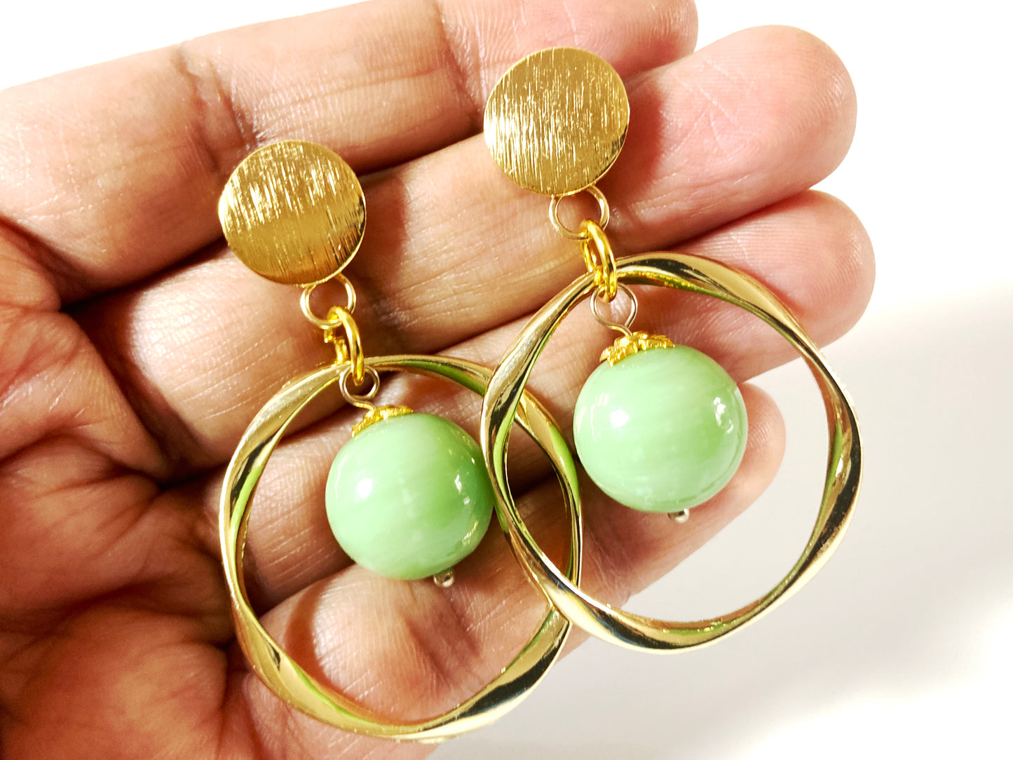 Pastel green earring