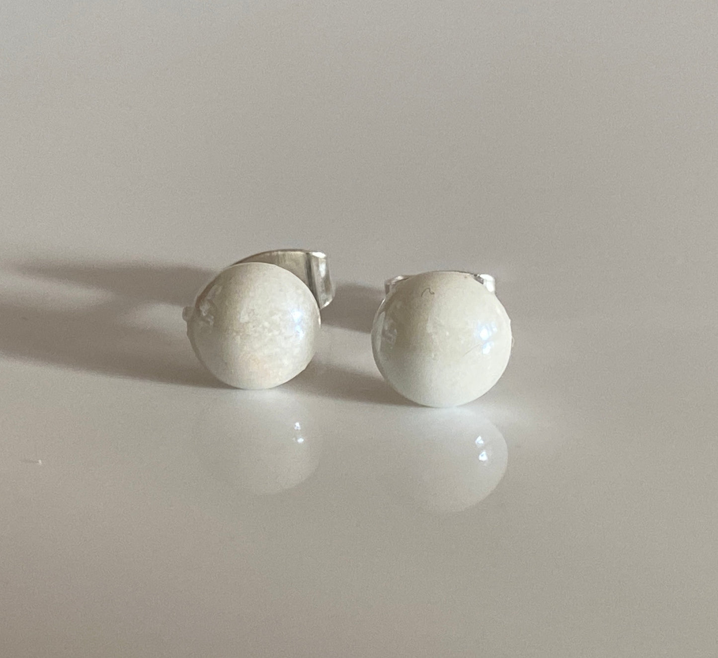 Glass Pearl Stud Earrings