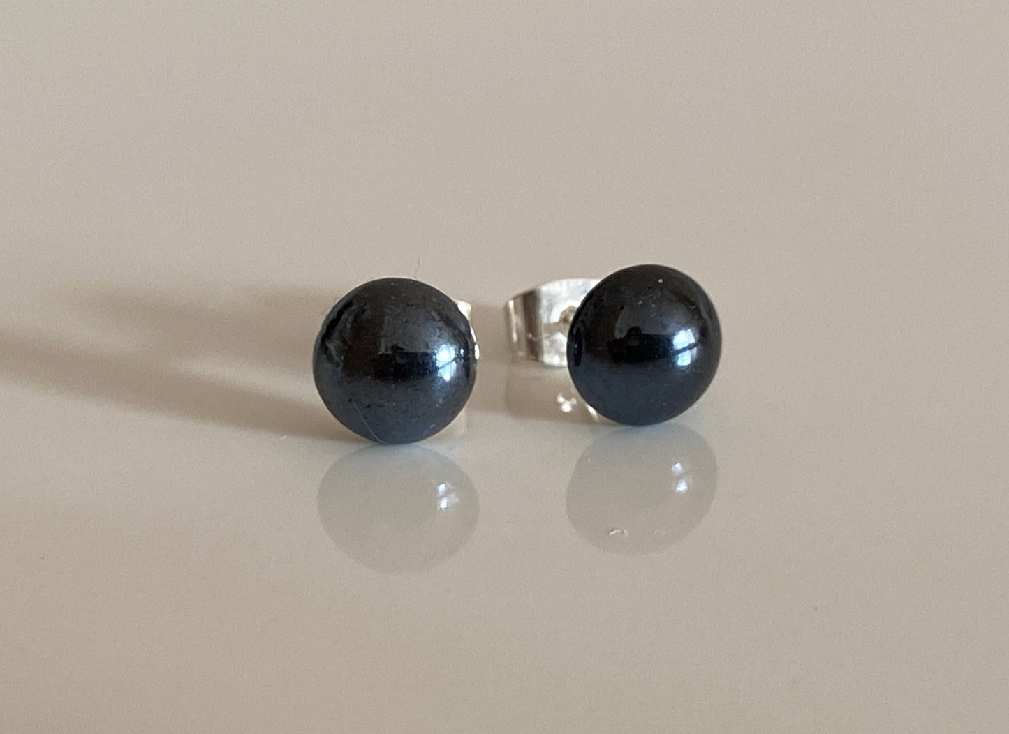 Glass Pearl Stud Earrings