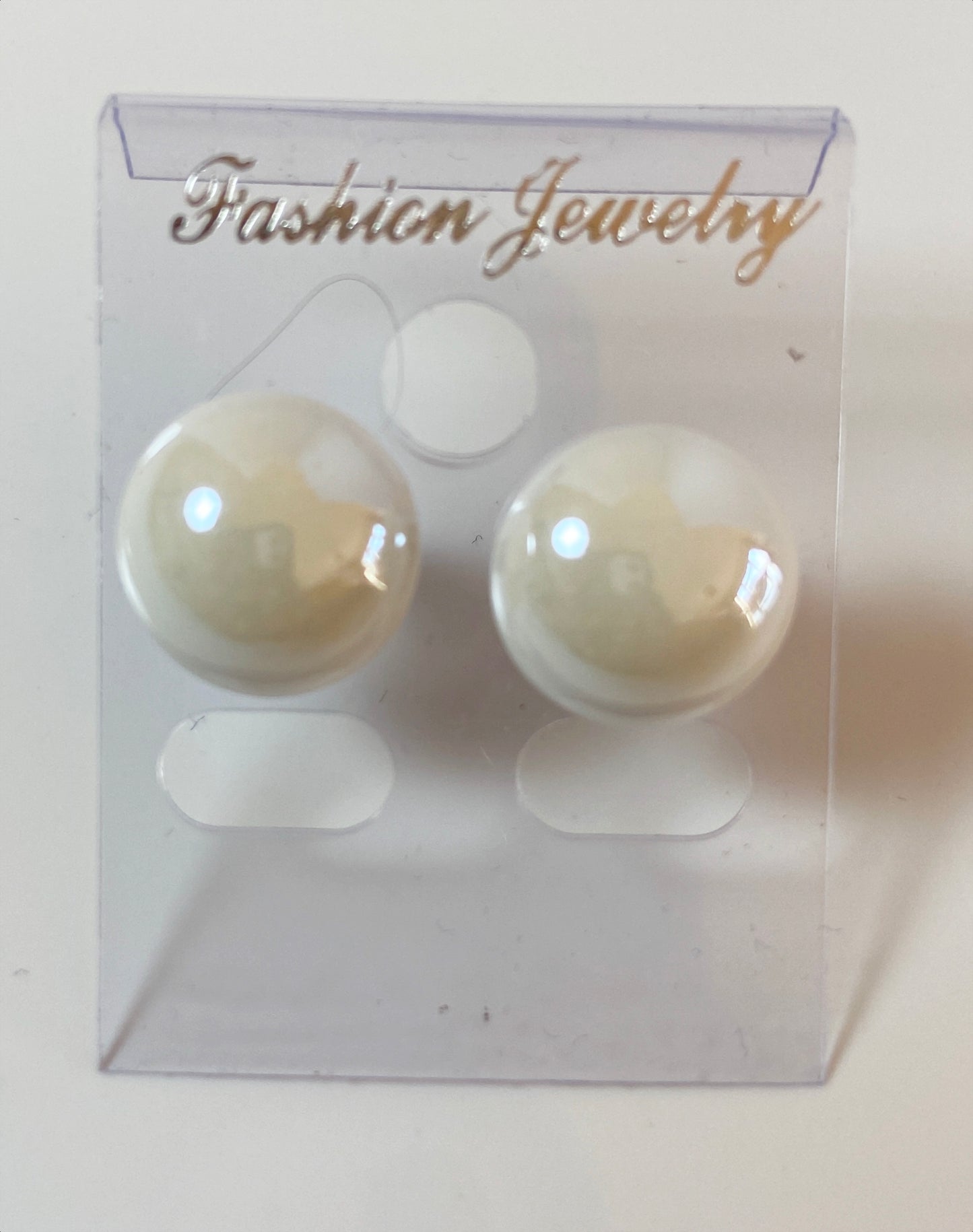 Pearl glass ear stud big size