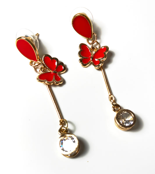 Red butterfly earring